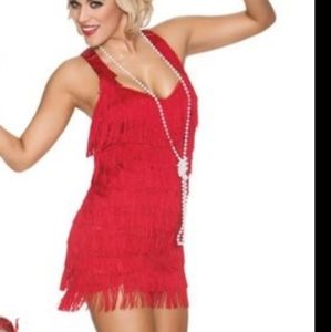 Sexy flapper dress red size small
